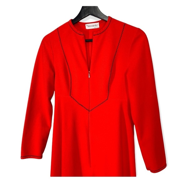 Vintage 60s Vassarette Long Sleeve A Line House Dress - Picture 2 of 6